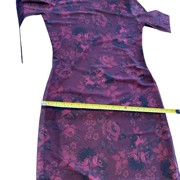 Cupshe Jo Jo Red Rose Mesh Maxi Dress Long Sleeve Bodycon L NWT Semi Sheer Sexy - Picture 12 of 16